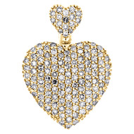 10K Yellow Gold Ladies Round Cut Diamond Heart Ash Holder Charm Pendant .75 Ct.