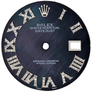 Diamond Roman Numeral Blue MOP Dial to Fit DateJust Rolex 36mm Quick Set 1/2 CT.