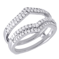 Diamond Ring Enhancer 14K White Gold Ladies Solitaire Engagement Wrap 0.51 Tcw.