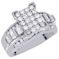 10K White Gold Round Cut Genuine Diamond Ladies Wedding Engagement Ring 1 Ct.