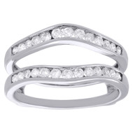 14K White Gold Diamond Enhancer Wrap Jacket Contour Curve Wedding Ring 0.50 Ct.
