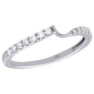 14K White Gold 2 Stone Love & Friendship Diamond Ring Jacket Wedding Band 1/4 CT