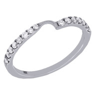 14K White Gold Two Stone Love & Friendship Diamond Ring Engagement Band 1/4 Ct.