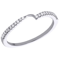 14K White Gold Two Stone Love & Friendship Diamond Ring Engagement Band 1/8 Ct.