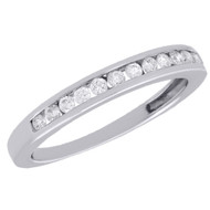 14K White Gold Channel Set Diamond Wedding Band Ladies Anniversary Ring 0.25 Ct.