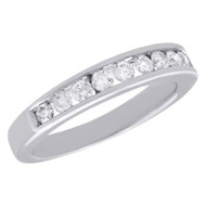 14K White Gold Channel Set Diamond Wedding Band Ladies Anniversary Ring 0.50 Ct