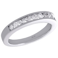 14K White God Channel Set Diamond Wedding Band Ladies Engagement Ring 1/2 Ct.