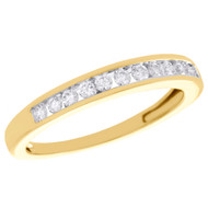14K Yellow Gold Channel Set Diamond Wedding Band 3.25mm Anniversary Ring 0.25 CT