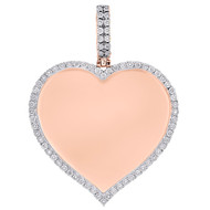 10K Rose Gold Diamond Heart Shape Memory Picture Frame Women's Pendant 0.20 Ct.