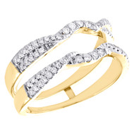 14K Yellow Gold Diamond Engagement Ring Enhancer Women's Briaided Wrap 1/3 Ct.