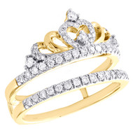14K Yellow Gold Diamond Engagement Ring Enhancer Women's Tiara Wrap 1/2 Ct.