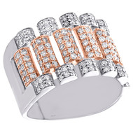 10K Two Tone Gold Round Diamond Jubilee Style Statement Pinky Ring Band 1.62 CT.