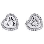 .925 Sterling Silver Miracle Set Diamond Mini Heart 8mm Stud Earrings 1/4 Ct.