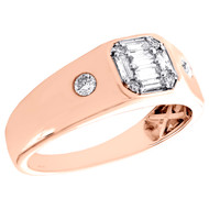 10K Rose Gold Baguette Diamond Men's Wedding Band Anniversary Ring 0.37 Ct.