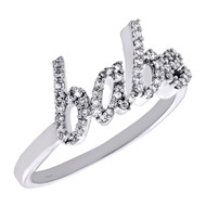 10K White Gold Diamond 'babe' Script Talking Women's Right Hand Ring 1/4 Ct.