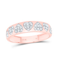 10K Rose Gold Natural Diamond Women's Love | Heart Ring Anniversary Band 1/6 CT