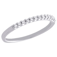 14K White Gold Diamond Wedding Band Ladies Prong Set Anniversary Ring 0.17 Ct.