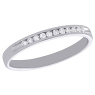 14K White Gold Channel Set Diamond Wedding Band Ladies Anniversary Ring 1/10 CT.
