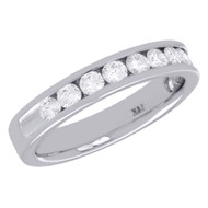 14K White Gold Diamond Wedding Band Ladies Channel Set Anniversary Ring 0.75 Ct.