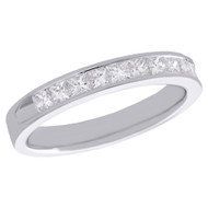14K White Gold Princess Diamond Wedding Band 3.5mm Anniversary Ring 0.75 CT.