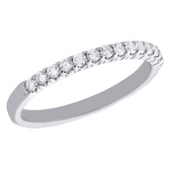 14K White Gold Prong Set Round Diamond Wedding Band Anniversary Ring 0.25 CT.