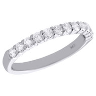 14K White Gold Prong Set Round Diamond Wedding Band Anniversary Ring 0.50 CT