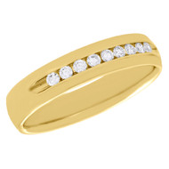 10K Yellow Gold Channel Set Diamond Wedding Band Mens Engagement Ring 0.25 Ct.