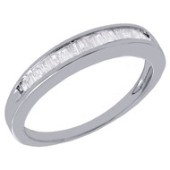Real Diamond Baguette Wedding Band Ring in 925 Sterling Silver 0.25 Ct. (3.25mm)