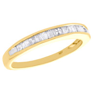 10K Yellow Gold Baguette Diamond Wedding Band 3.25mm Anniversary Ring 0.25 CT.