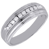 Mens Diamond Wedding Band .925 Sterling Silver Engagement Ring 0.25 Ct.