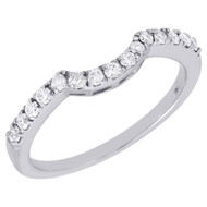 14K White Gold Diamond Solitaire Engagement Ring Enhancer Wrap Prong Set .28 Ct.