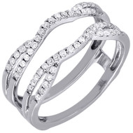 Diamond Enhancer Wrap Solitaire Engagement Ring Swivel 14K White Gold 0.33 Ct