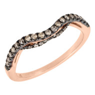 14K Rose Gold Brown Diamond Solitaire Engagement Ring Ladies Enhancer 0.25 Ct.