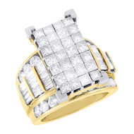 Diamond Wedding Engagement Ring Ladies 14K Yellow Gold Princess Cut Design 5 Tcw