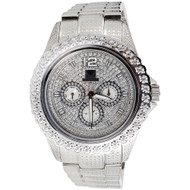 Mens Diamond Watch Ice Time Bling Jojo Jojino Joe Rodeo Illusion Band 0.25 CT.