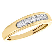 Diamond Wedding Band 10K Yellow Gold Round Cut Mens Engagement Ring 0.25 CT