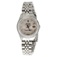 Ladies Stainless Steel Rolex DateJust Jubliee Diamond Watch White MOP Dial 1 CT.