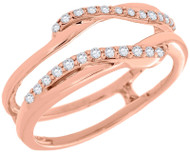 Diamond Enhancer Wrap Solitaire Engagement Ring Swivel 14K Rose Gold 0.19 Ct
