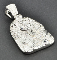 .925 Sterling Silver Genuine Diamond Mini Angel Pendant Pave 1.35 Charm 1/4 CT.