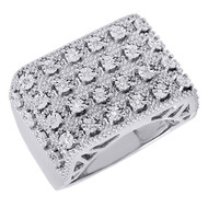 Genuine Round Diamond Fashion Pinky Ring Mens .925 Sterling Silver 0.10 Ct.