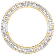 10K Yellow Gold Custom 3 Row Diamond Bezel For Rolex Day-Date 36mm Watch 3.75 CT