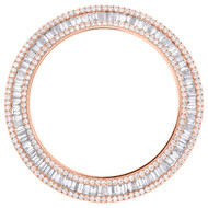 10K Rose Gold Custom 3 Row Diamond Bezel For Rolex Day-Date 36mm Watch 3.20 CT.