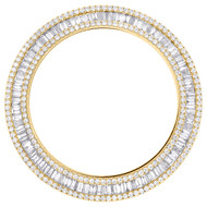 10K Yellow Gold Custom 3 Row Diamond Bezel For Rolex DayDate 36mm Watch 3.20 CT.