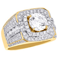 10K Yellow Gold Men's Round Solitaire Diamond Pinky Ring Mounting Band 1.82 CT.