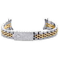 Ladies Custom Diamond Two Tone Jubilee Watch Band Fit 26mm Rolex DateJust 2.5 CT