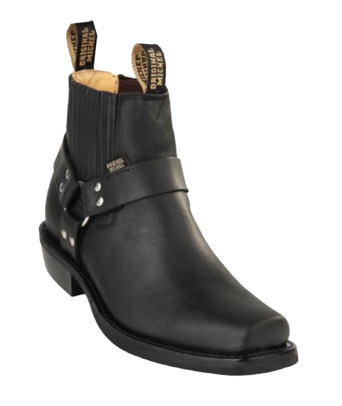 Original Michel Boot Co. Leather Snub Toe Biker Ankle Boot Rubber Sole Vavra's Menswear