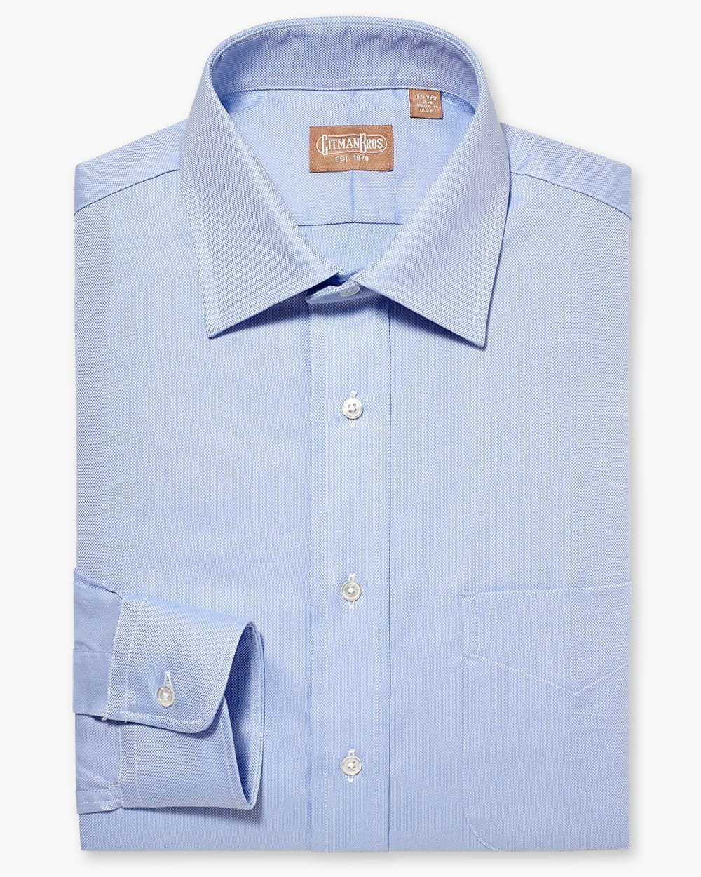 Regular Fit Gitman Medium Spread Pique Tuxedo Shirt