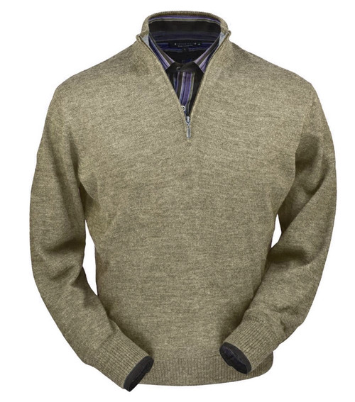 tan half zip sweater