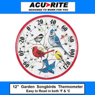 Acu-Rite 12" Songbirds Outdoor Garden Thermometer