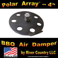 "Polar Array 4"--4" BBQ Grill, Smoker or Pit Air Venting Damper Kit